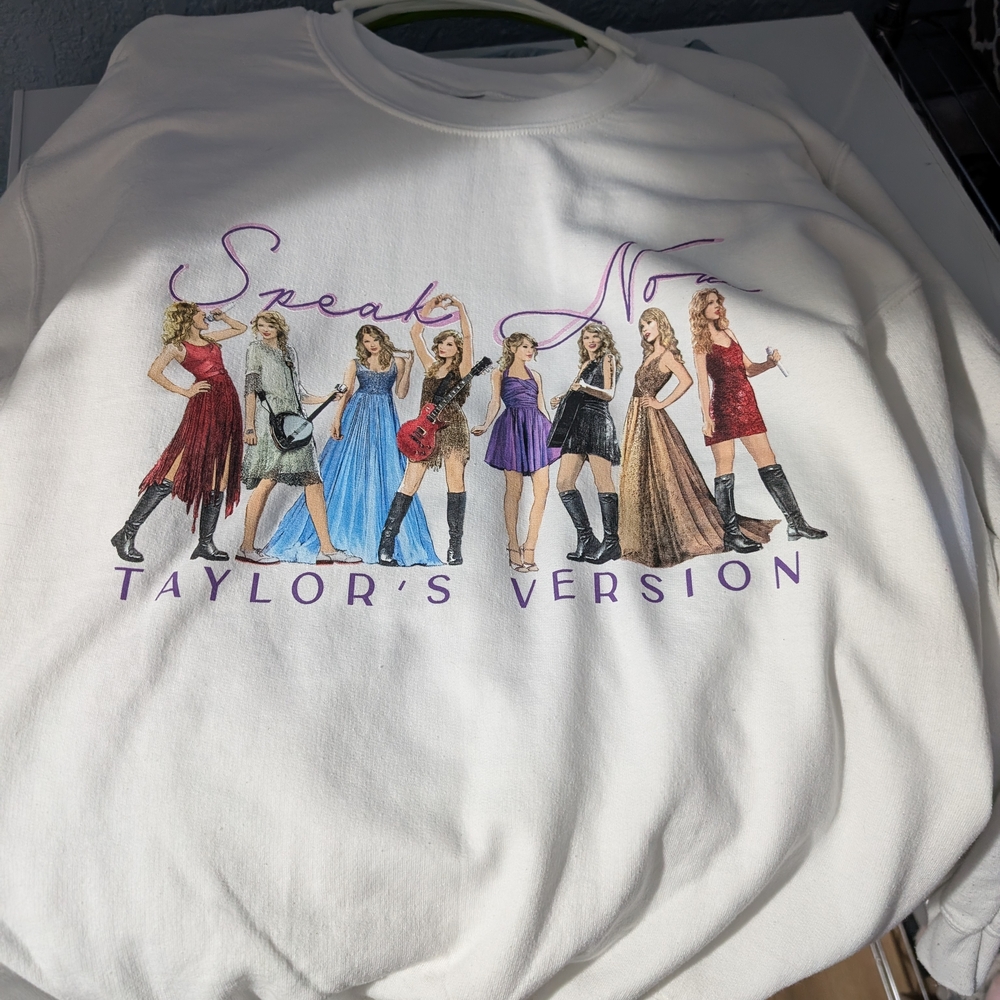 Taylor Swift White Sweatshirt with Colorful Print